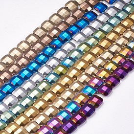 Electroplated Non-magnetic Synthetic Hematite Beads Strands, Faceted, Square