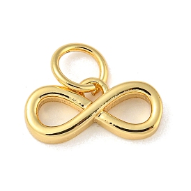 Rack Plating Brass Pendants, with Jump Ring, Cadmium Free & Lead Free, Long-Lasting Plated, Infinity