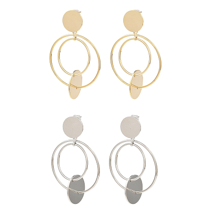 Brass Ear Studs, Round