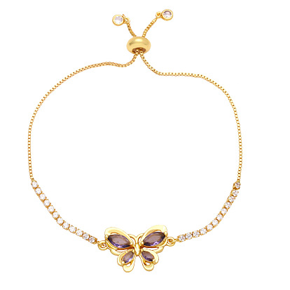 Шикарный и минималистичный браслет-бабочка со сверкающими камнями цирконом