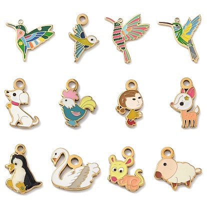 304 нержавеющей стальной эмали подвески, прелести животных, золотые