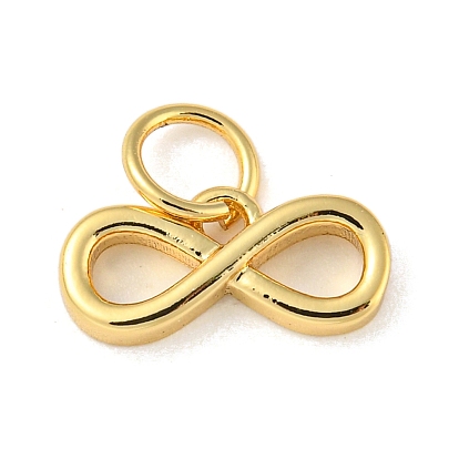Rack Plating Brass Pendants, with Jump Ring, Cadmium Free & Lead Free, Long-Lasting Plated, Infinity