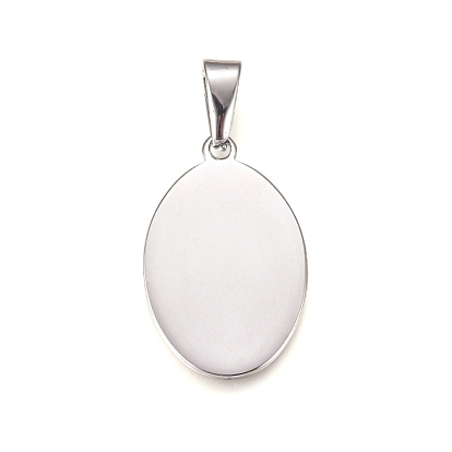 304 Stainless Steel Pendants, Stamping Blank Tag, Oval