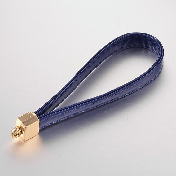 Multifunction Imitation Leather Mobile Straps, with CCB Plastic Findings, 105.5x13mm, Hole: 3mm