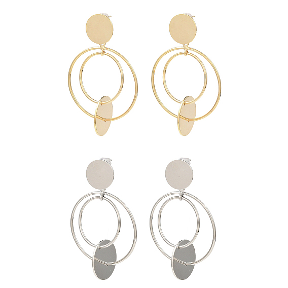 Brass Ear Studs, Round