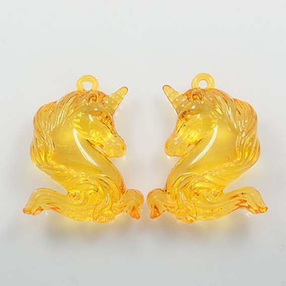 Transparent Acrylic Big Pendants, Unicorn
