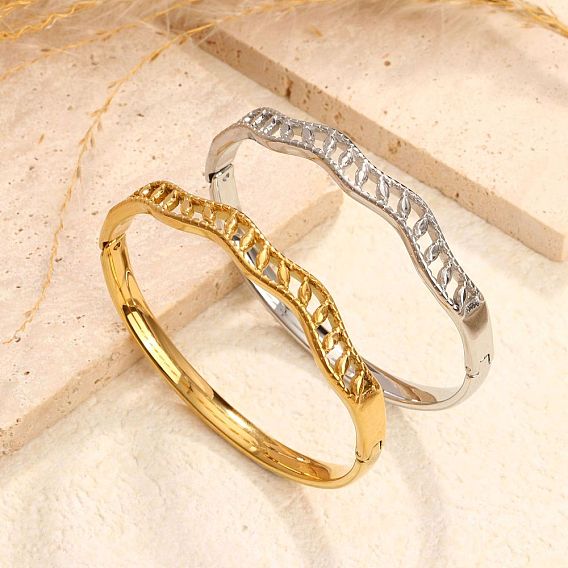 304 женские шарнирные браслеты из нержавеющей стали, лист