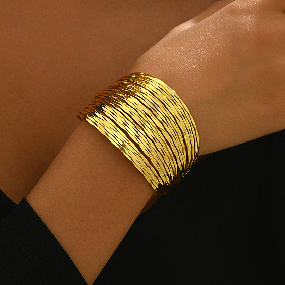 Элегантные латунные браслеты-манжеты, браслеты с крутящим моментом для женщин