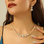 Комплекты цепочек из латунных хрустальных цепочек со стразами и серег-гвоздиков для женщин