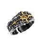 Retro Brass Cuff Open Rings for Men, Evil Eye