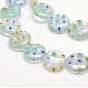 Millefiori Glass Flat Round Bead Strands,12x4mm, Hole: 1mm, about 34pcs/strand, 14.7 inch