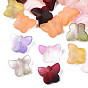 Two Tone Spray Painted Transparent Acrylic Beads, Frosted, Butterfly