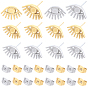 18 Pairs 2 Colors 304 Stainless Steel Eye Stud Earring Finding, Earring Settings with Round Tray