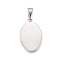 304 Stainless Steel Pendants, Stamping Blank Tag, Oval