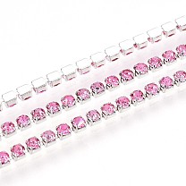 Iron Rhinestone Cup Chains, with Spool