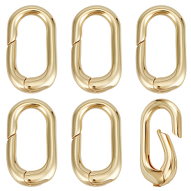 6шт. латунные пружинные кольца-затворы, овальные