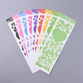 Hojas de pegatinas decorativas con patrón de bowknot y corazón, para scrapbooking, calendarios, letras, niños manualidades diy