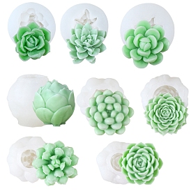 Succulent Plant DIY Candle Silicone Molds, Food Grade Silicone, Decoration Making, for Candle Making