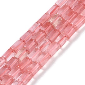 Cherry Quartz Glass Beads Strands, Column