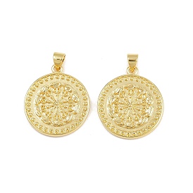 Латунные подвески, плоские круглые прелести, стойки покрытие, без свинца и без кадмия, долговечный