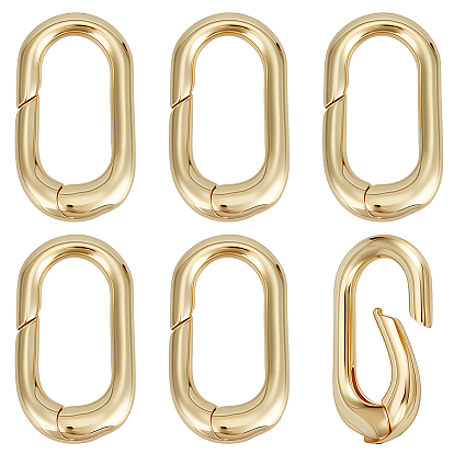 6шт. латунные пружинные кольца-затворы, овальные