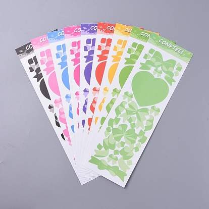 Hojas de pegatinas decorativas con patrón de bowknot y corazón, para scrapbooking, calendarios, letras, niños manualidades diy
