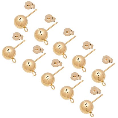 304 из нержавеющей стали, с петлей, ушная гайка / спинка для сережек и контейнер с бусинами