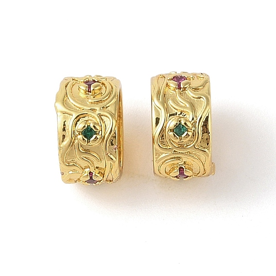 Реечное покрытие латунь микро паве кубический цирконий распорные бусины, реальный 18 k позолоченный, долговечный, без кадмия и без свинца