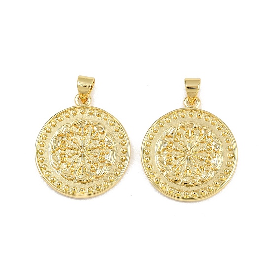 Латунные подвески, плоские круглые прелести, стойки покрытие, без свинца и без кадмия, долговечный