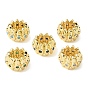 Brass Micro Pave Cubic Zirconia Beads, Rondelle with Horse Eye, Large Hole Beads, Rack Plating, Long-Lasting Plated, Lead Free & Cadmium Free, Real 18K Gold Plated
