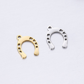 304 Stainless Steel Charms, Horseshoe Charm