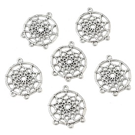 Tibetischen Stil Legierung Kronleuchter Komponenten Links, cadmiumfrei und bleifrei, Flachrund, 34x28x2 mm, Bohrung: 2 mm, ca. 380 Stk. / 1000 g