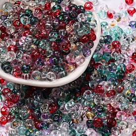 Baking Paint Transparent Colours Glass Round Beads, Round Hole