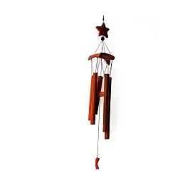 Carillons éoliens en tube de bambou, décorations pendentif étoile et lune