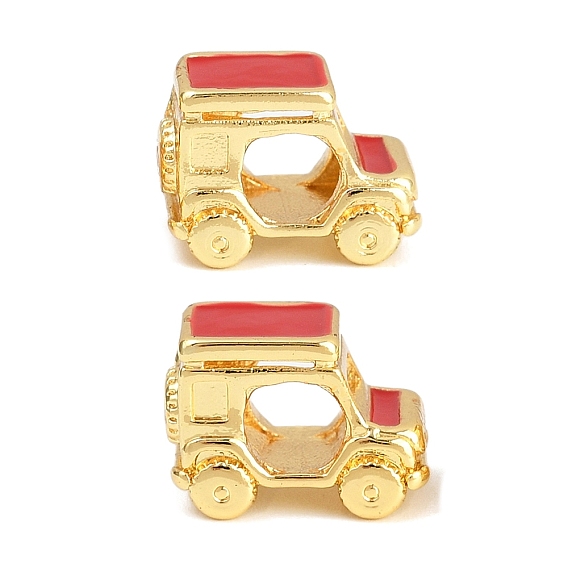 Латунь эмаль европейские шарики, бусины с большим отверстием, автомобиль