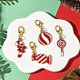 4piezas 4 estilos decoraciones colgantes de esmalte de aleación con tema navideño, con broches de langosta de la aleación de la garra