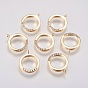 Brass Micro Pave Cubic Zirconia Charms, Open Flat Round