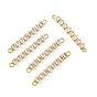 SHEGRACE Brass Pave Clear Cubic Zirconia Connector Charms, Horse Eye Links, Cadmium Free & Lead Free & Nickel Free
