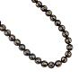Natural Obsidian Beads Strands, Round Carved Om Mani Padme Hum