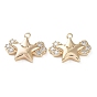 Brass with Clear Cubic Zirconia Charms, Star & Wing
