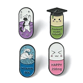 Capsule Enamel Pins, Alloy Brooches for Backpack Clothes