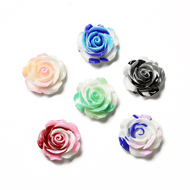 Gradient Color Opaque Resin Cabochons, Flower