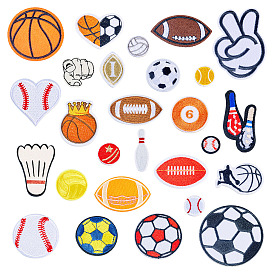 27 шт. 27 стили спортивная тема компьютерная вышивка тканевые нашивки, наклеить патч, аксессуары для костюма, аппликация