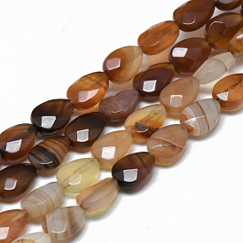 Natural Red Agate Bead Strands, Faceted, Dyed, Drop