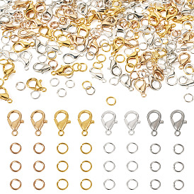 400 шт 4 цвета сплава застежки-клешни омара, с 800 соединительными кольцами