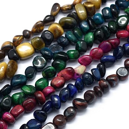 Природных тигровый глаз бисер нитей, упавший камень, самородки