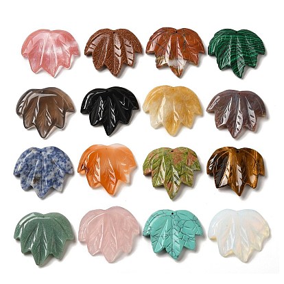 Резные подвески из драгоценных камней, лист прелести