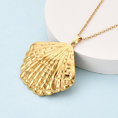 304 подвесные из нержавеющей стали ожерелья, формы раковины, ионное покрытие (ip)