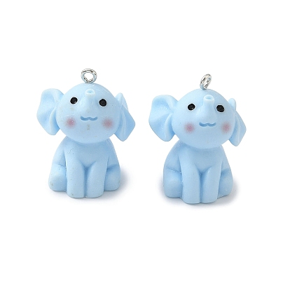 Непрозрачные подвески смолы, слон, с железной платиной петлей