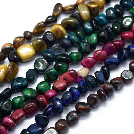 Природных тигровый глаз бисер нитей, упавший камень, самородки